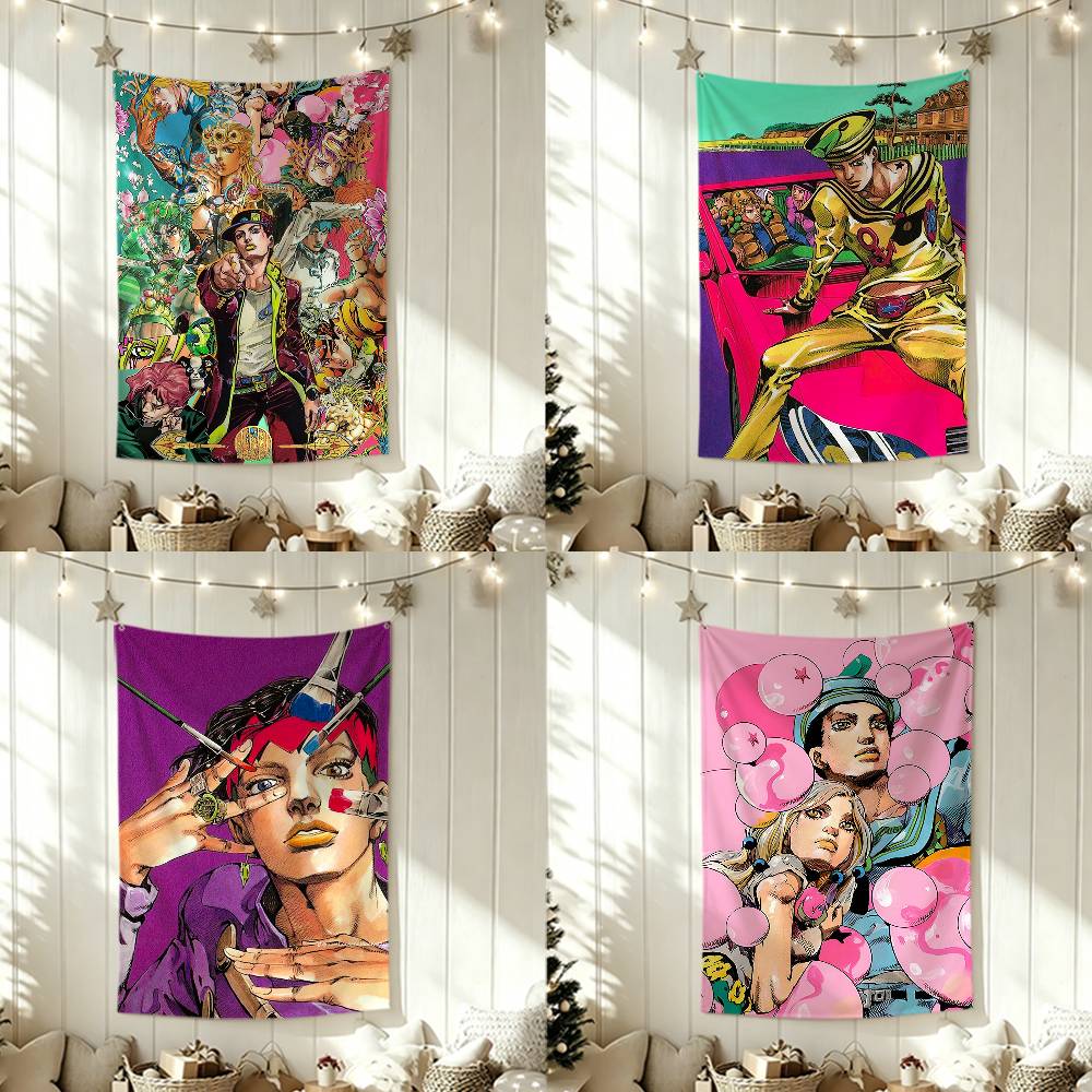 Outdoor Adventure Background - Tapisserie murale avec drapeaux JoJos B-Bizarres