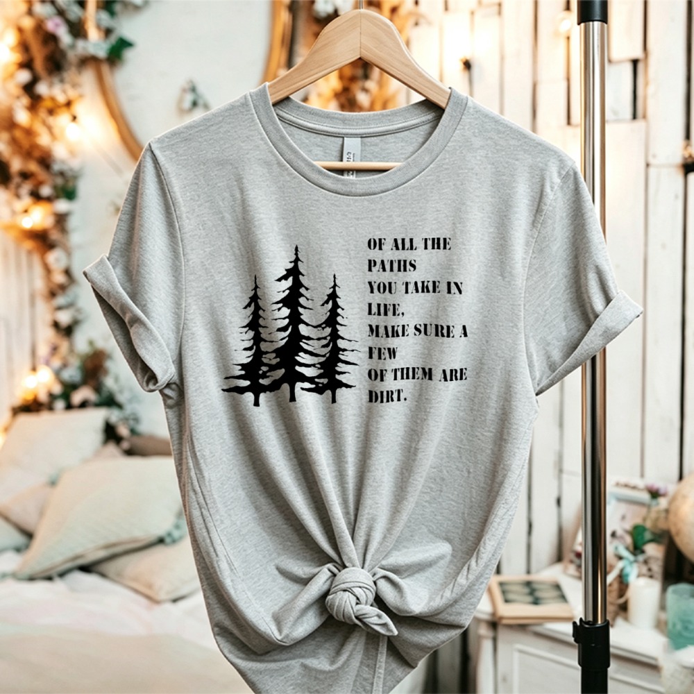 Outdoor Adventure Quotes - T-shirt graphique unisexe en coton avec