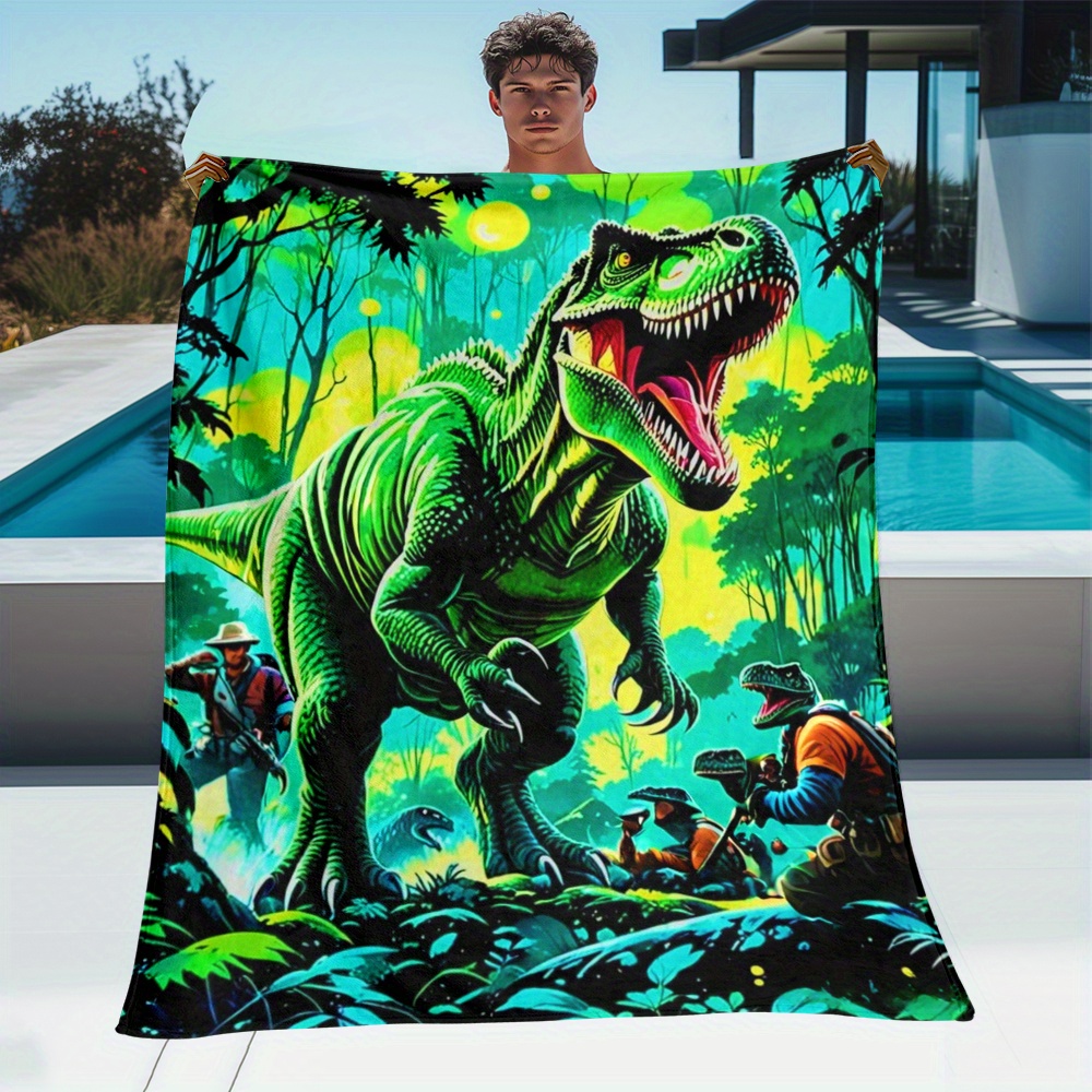 Outdoor Adventure With Kids - Couverture polaire dinosaure T Rex Jungle
