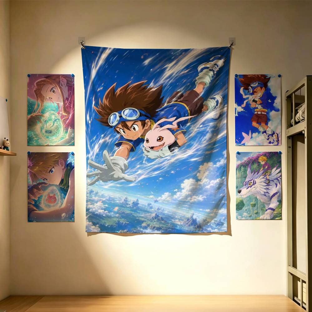 Outdoor Adventure Background - Drapeaux muraux mignons Digimon Adventure, bannière