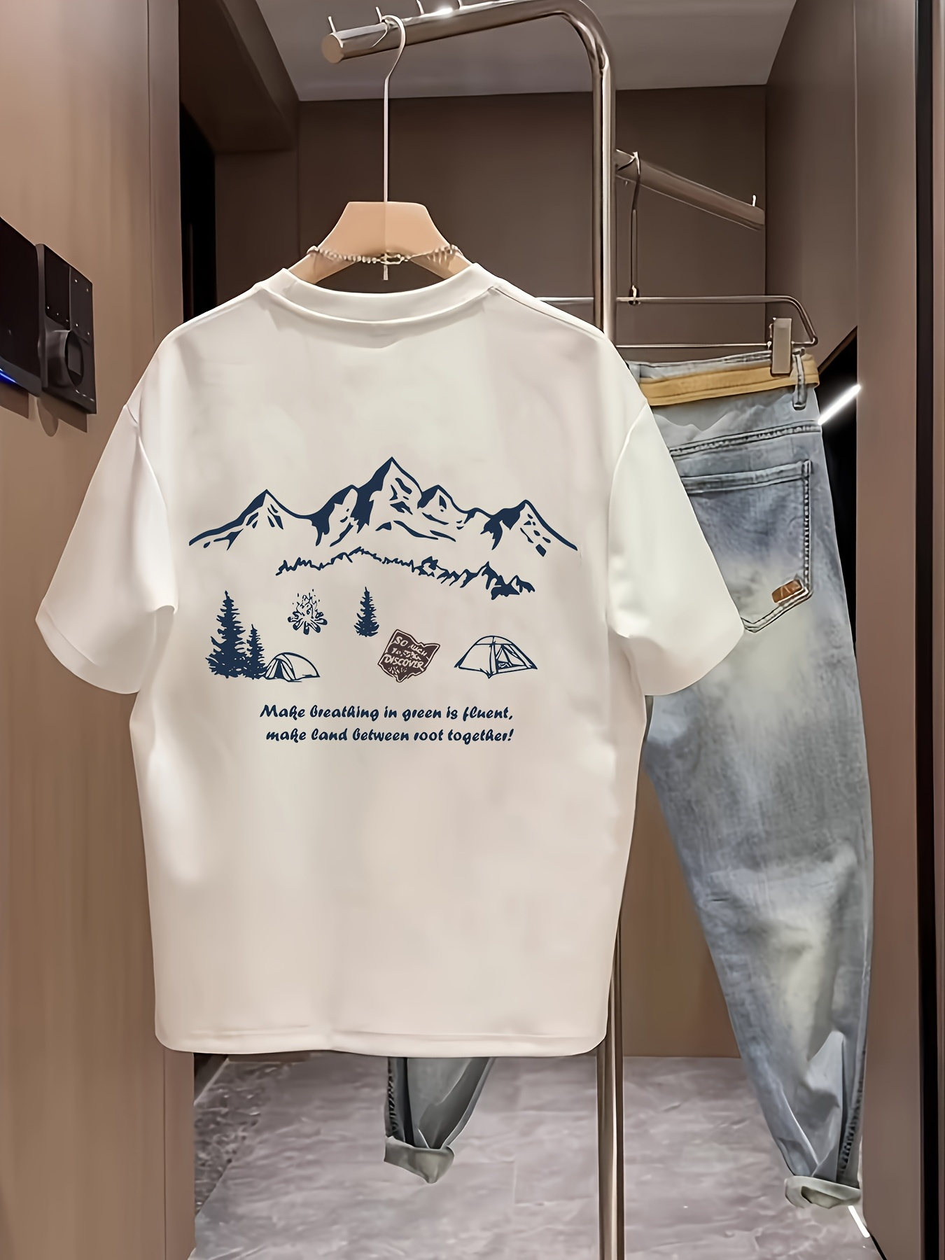 T-shirt décontracté à manches  - Outdoor Adventure Quotes avis et prix