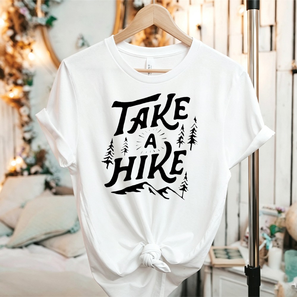 T-shirt graphique en coton déc - Outdoor Adventure Quotes avis et prix