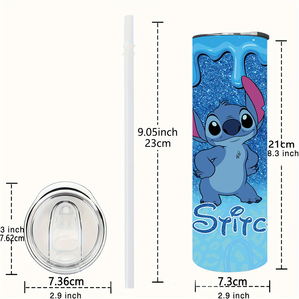 1pc 20oz Disney Stitch Glitter - Water Filter Straw avis et prix